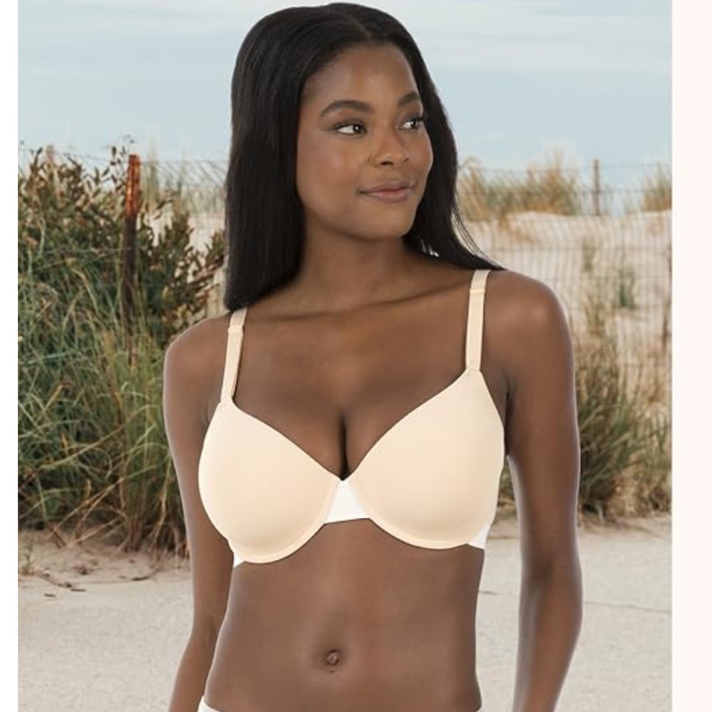 Nude T Shirt Bra Adjustable Straps Soft Wireless Everyday Comfort